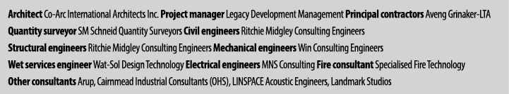 Architect Co Arc International Architects Inc. Project manager Legacy Development Management Principal contractors Av...
