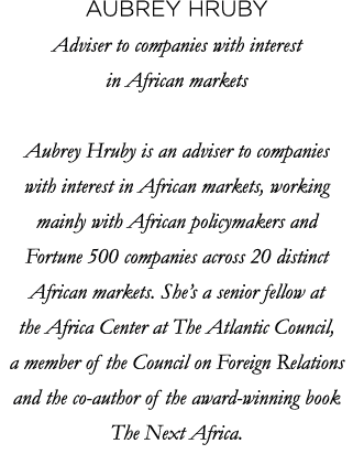 Aubrey Hruby Adviser to companies with interest in African markets Aubrey Hruby is an adviser to companies with inter   