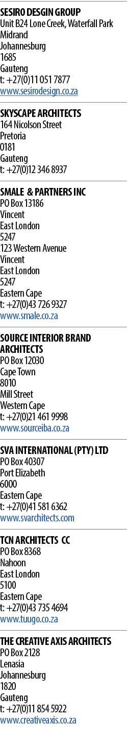 SESIRO DESGIN GROUP Unit B24 Lone Creek, Waterfall Park Midrand Johannesburg 1685 Gauteng t: +27(0)11 051 7877 www se   
