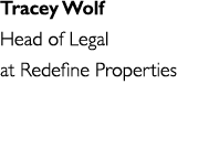 Tracey Wolf Head of Legal at Redefine Properties