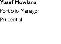 Yusuf Mowlana Portfolio Manager, Prudential