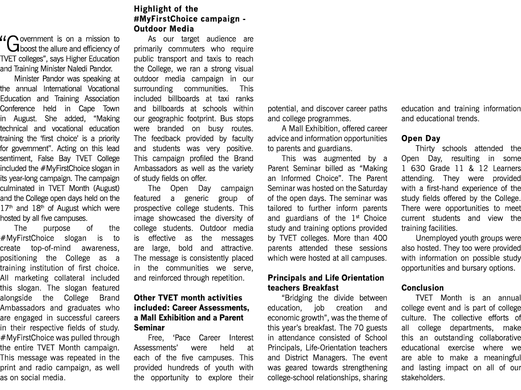  Government is on a mission to boost the allure and efficiency of TVET colleges   says Higher Education and Training    