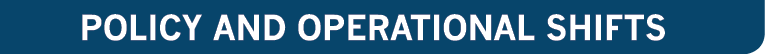 POLICY AND OPERATIONAL SHIFTS