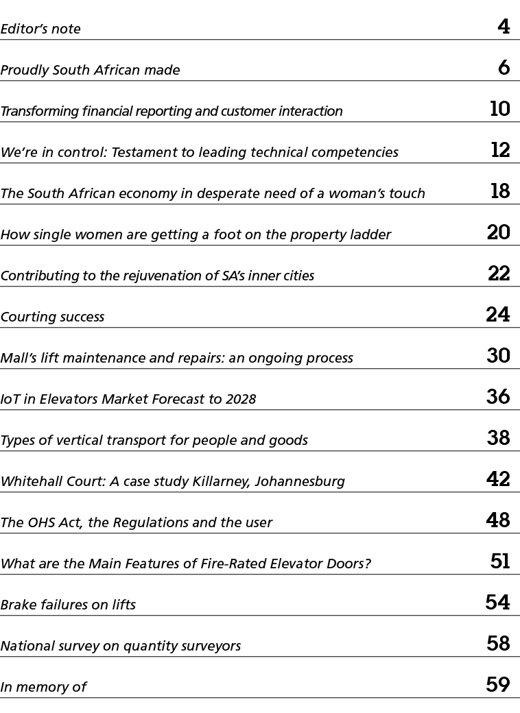 Editor’s note 4 Proudly South African made 6 Transforming financial reporting and customer interaction 10 We’re in co...