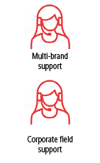 Corporate field support,Multi-brand suppor