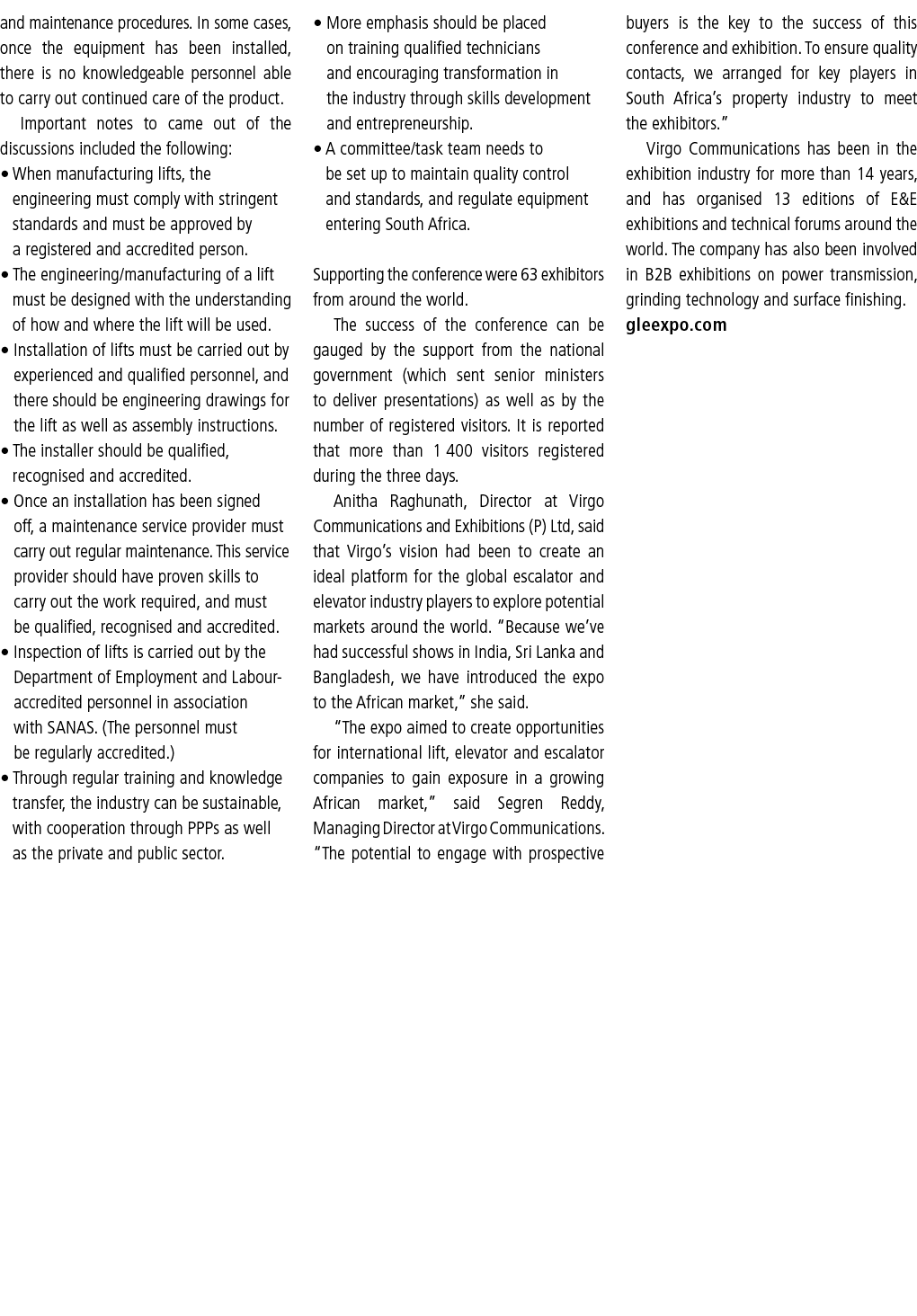 and maintenance procedures  In some cases, once the equipment has been installed, there is no knowledgeable personnel   