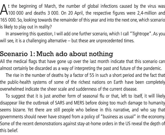 At the beginning of March, the number of global infections caused by the virus was 100  000 and deaths 3  000  On 20    