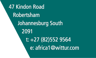47 Kindon Road Robertsham Johannesburg South 2091 t: +27 (82)552 9564 e: africa1 wittur com