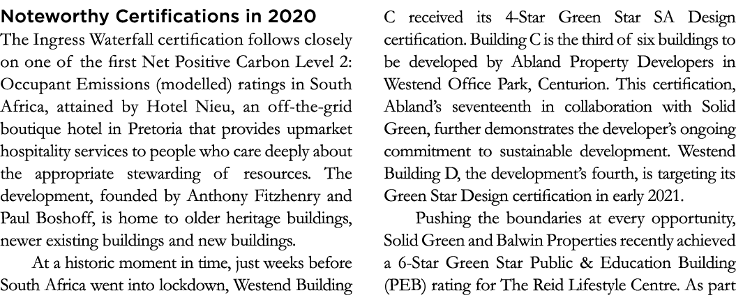 Noteworthy Certifications in 2020 The Ingress Waterfall certification follows closely on one of the first Net Positiv   