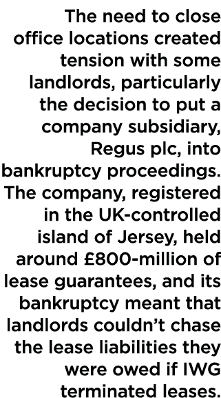 The need to close office locations created tension with some landlords, particularly the decision to put a company su   