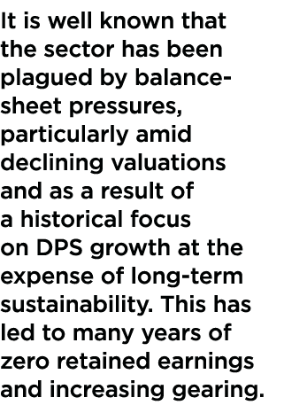 It is well known that the sector has been plagued by balance-sheet pressures, particularly amid declining valuations    