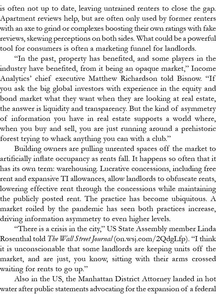 is often not up to date, leaving untrained renters to close the gap  Apartment reviews help, but are often only used    