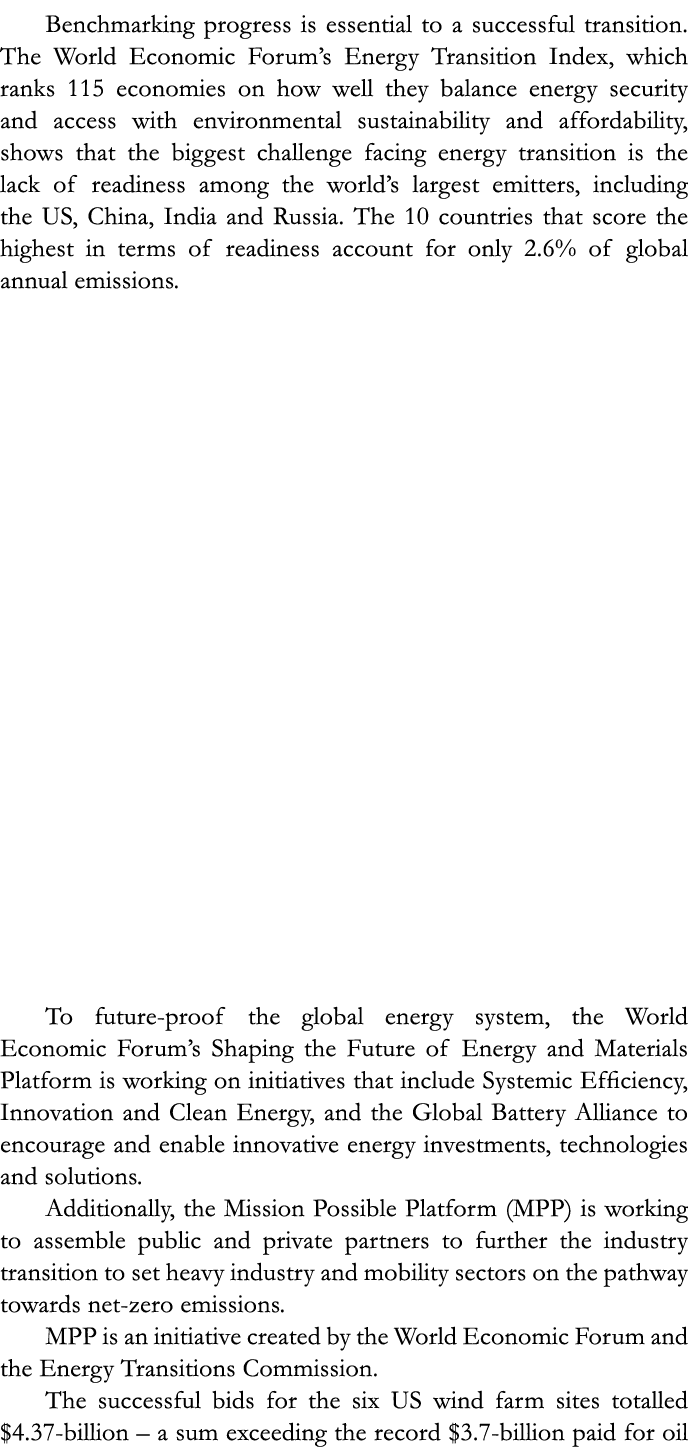 Benchmarking progress is essential to a successful transition. The World Economic Forum’s Energy Transition Index, wh...