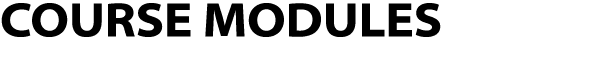 COURSE MODULES 