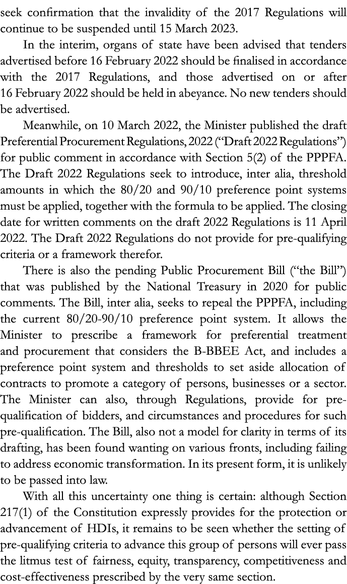seek confirmation that the invalidity of the 2017 Regulations will continue to be suspended until 15 March 2023. In t...