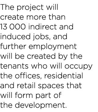 The project will create more than 13  000 indirect and induced jobs, and further employment will be created by the te   
