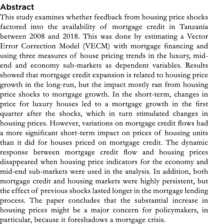 Abstract This study examines whether feedback from housing price shocks factored into the availability of mortgage cr   