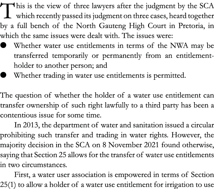 This is the view of three lawyers after the judgment by the SCA which recently passed its judgment on three cases, he   